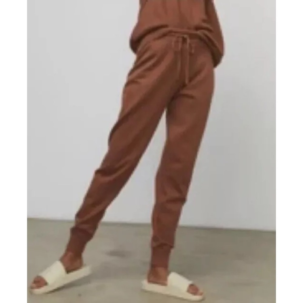 Lunya Luxury Cozy cotton silk jogger Washable humble brown (walnut) Sz M $150